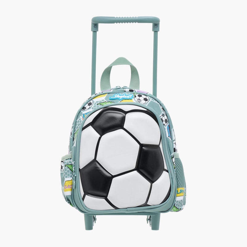Skylar Trolley Bag-Football-3D Effect-2 Cmprt- (Polyester) Light Blue \ 24X13X27 - Image 5